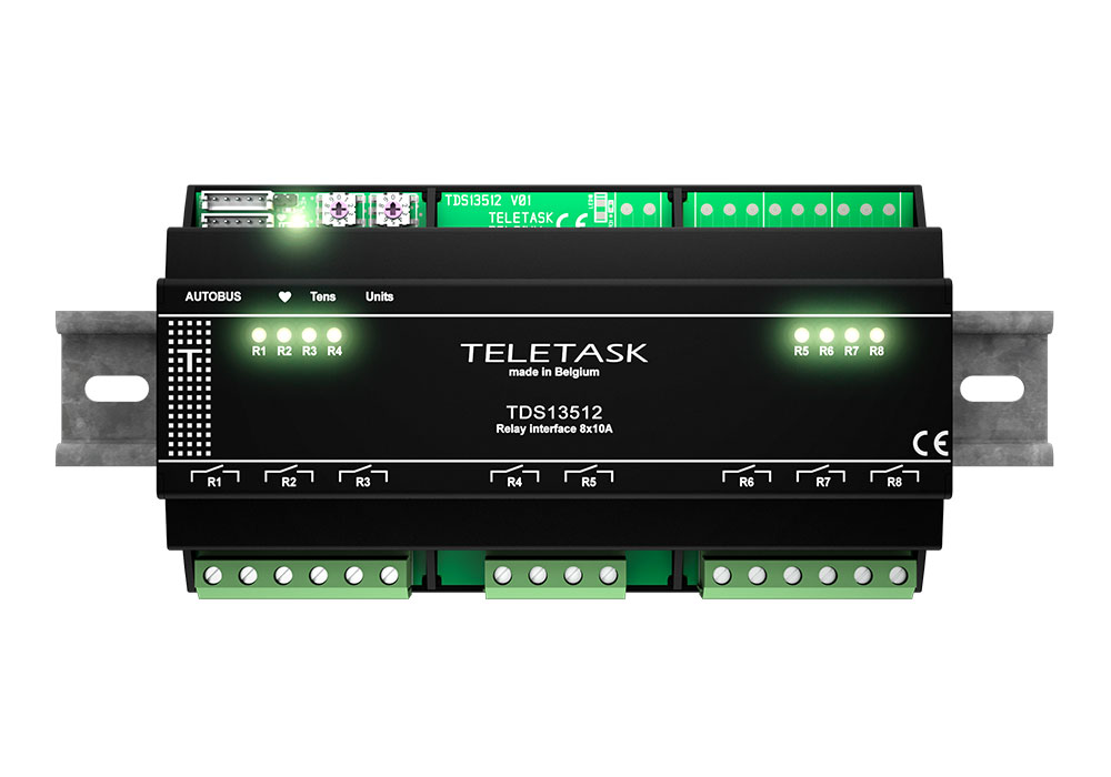 Relay interface 8x10A (with plug-in relays)